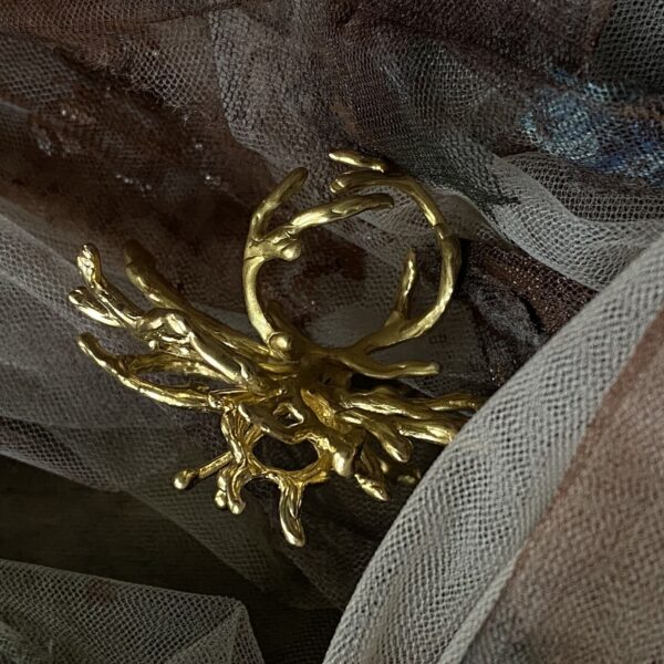 anel flor do acaso dourado